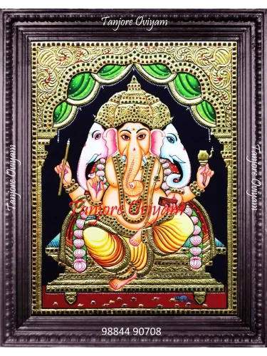 Tanjore Painting Ganesh | Momoorthy Vinayagar